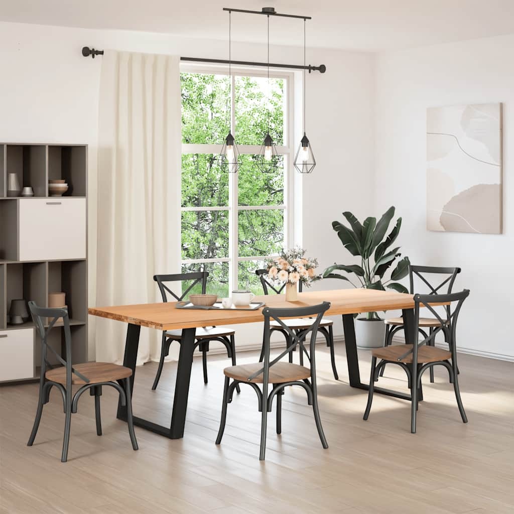 vidaXL Eettafelpoten 2 st U-vormig 70x(72-73) cm staal zwart