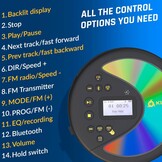 KLIM Discover Draagbare CD-speler met Bluetooth en Koptelefoon - Zwart/Goud