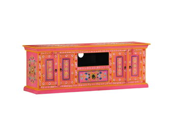 vidaXL Tv-meubel 110x30x40 cm massief mangohout roze