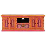 vidaXL Tv-meubel 110x30x40 cm massief mangohout roze