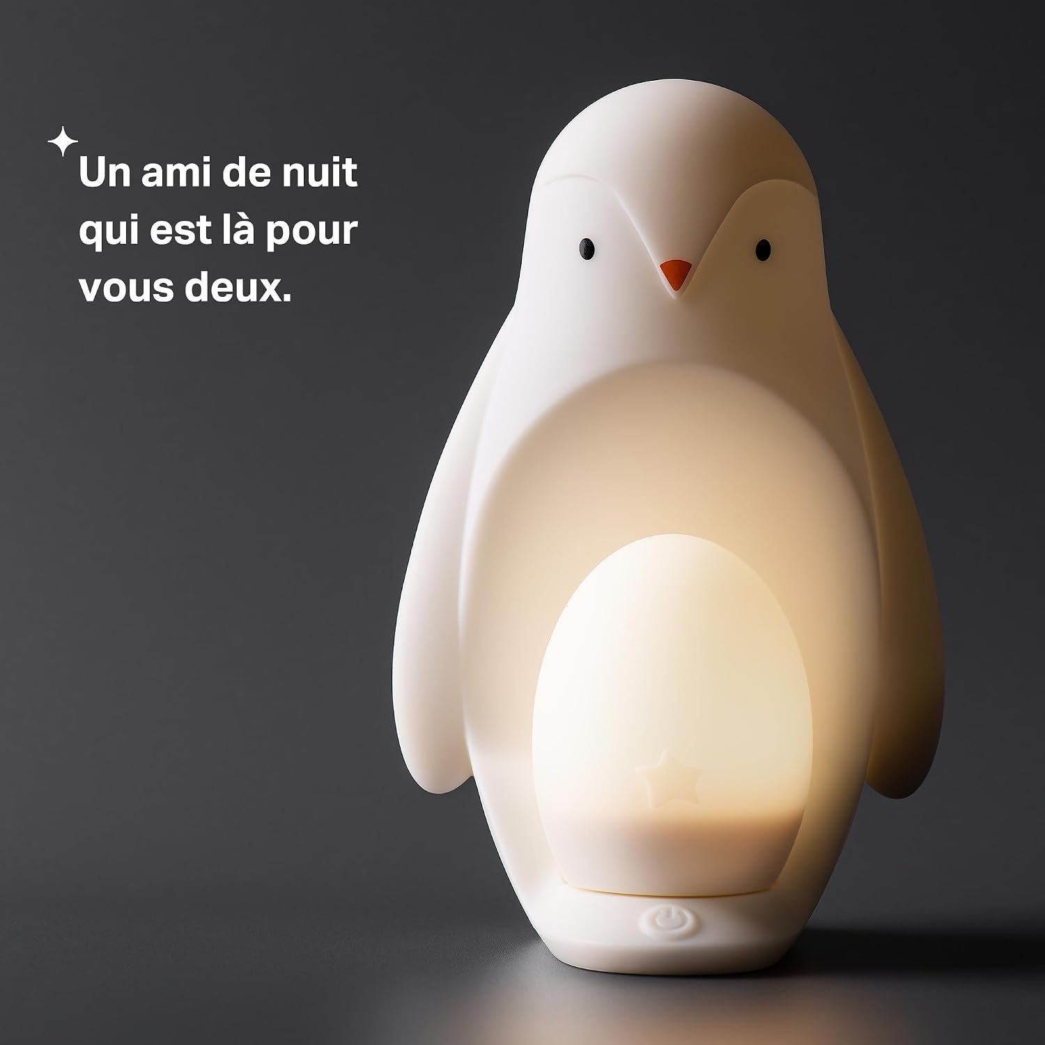 Tommee Tippee 2-in-1 Portable Penguin Nursery Night light with Portable Egg Light, Adjustable Brightness, USB-Powered