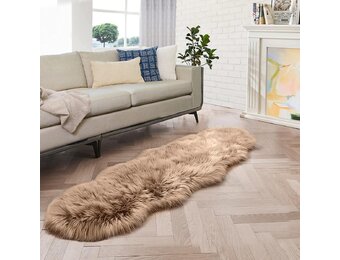 ORINOVA Fluffy Vachtvorm Vloerkleed Beige 60 x 180 cm