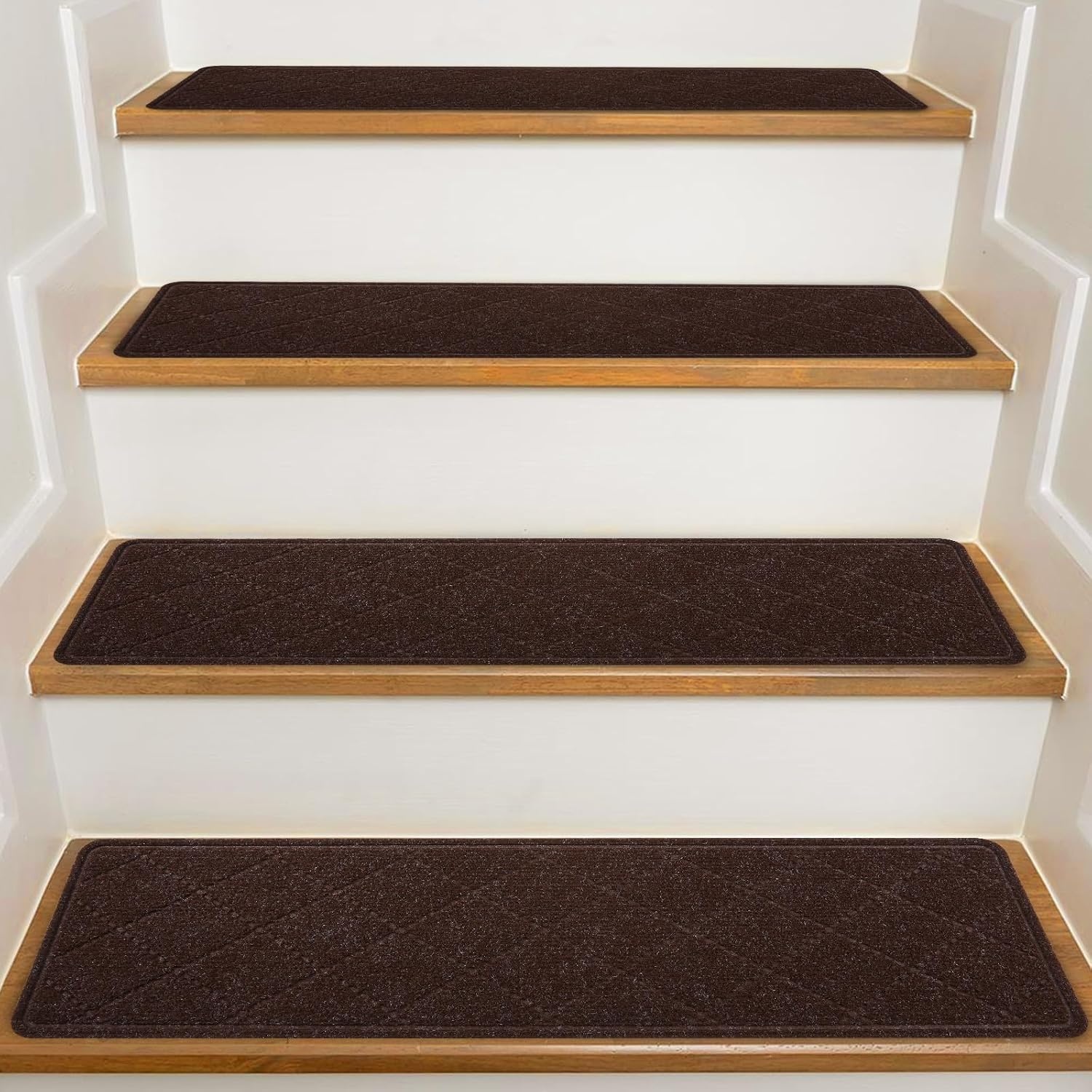 KOOTETA Trapmatten Antislip 20 x 76 cm - Set van 15 - Bruin