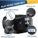 KLIM CD-speler met USB, cassettespeler, audio, AM/FM-radio, Bluetooth, stereo cd-speler, afstandsbediening, bandopname, AUX, stereo-radio voor thuis, AC/DC-voeding