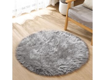 ORINOVA Tapijt rond 90 cm grijs Fluffy Vloerkleed Zacht Shaggy Tapijt voor Slaapkamer