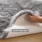 ORINOVA Tapijt rond 90 cm grijs Fluffy Vloerkleed Zacht Shaggy Tapijt voor Slaapkamer