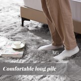 ORINOVA Tapijt rond 90 cm grijs Fluffy Vloerkleed Zacht Shaggy Tapijt voor Slaapkamer