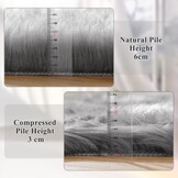 ORINOVA Tapijt rond 90 cm grijs Fluffy Vloerkleed Zacht Shaggy Tapijt voor Slaapkamer