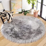 ORINOVA Tapijt rond 90 cm grijs Fluffy Vloerkleed Zacht Shaggy Tapijt voor Slaapkamer