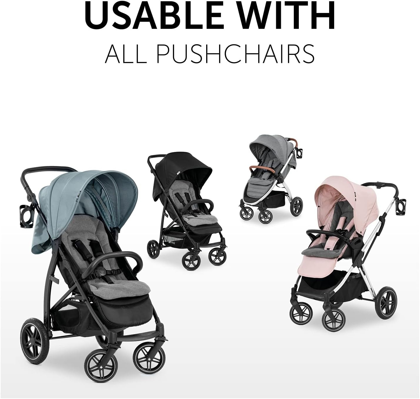 Universele Zitverkleiner Kinderwagen & Buggy - Ademend Katoen - Antracietgrijs