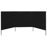 Zwart Windscherm 3-panelen 400x160 cm | 34% Korting