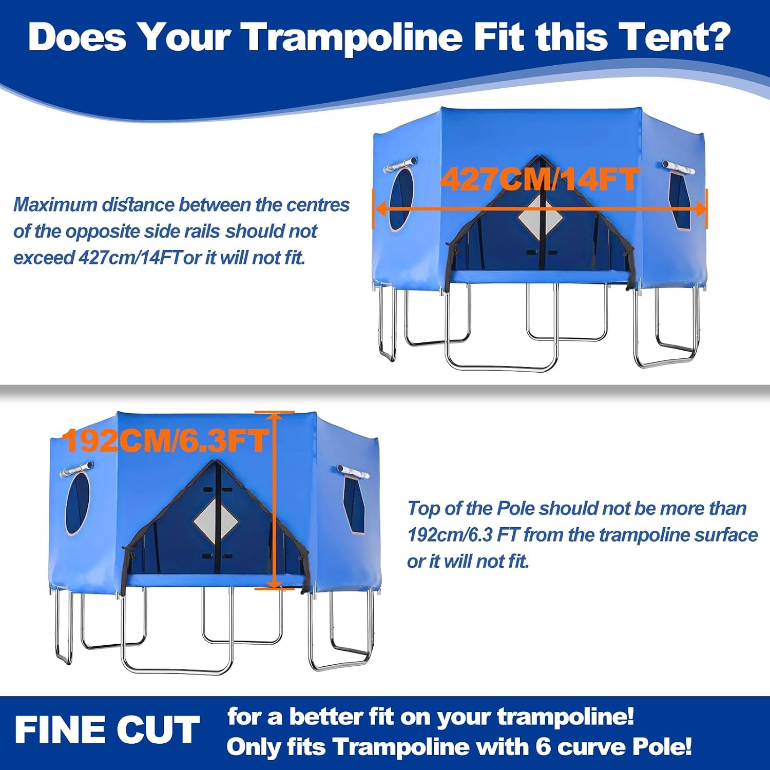 Trampoline Overkapping 427 cm Blauw - 54% Korting!