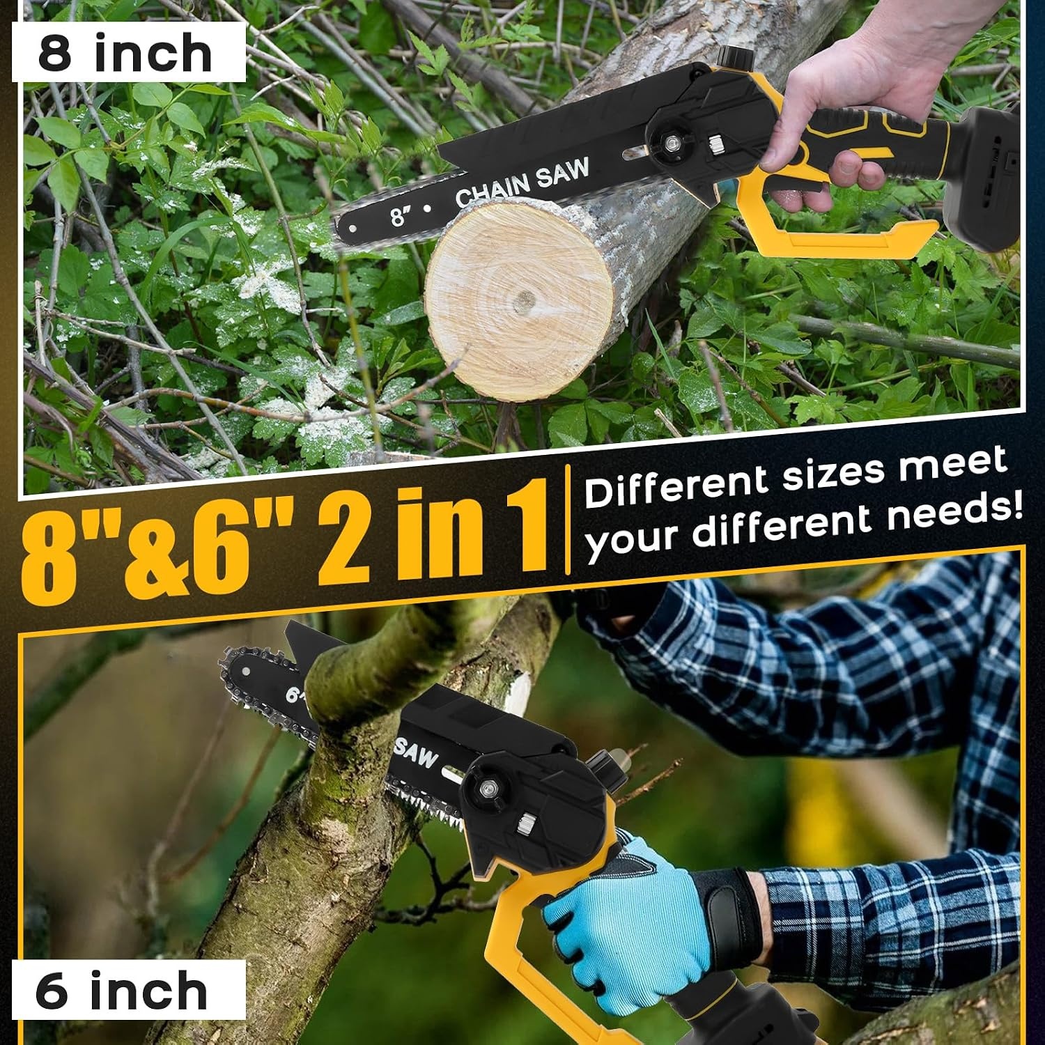 Mini Accukettingzaag Borstelloos 6&8" | 58% Korting | Zagen & Snoeien