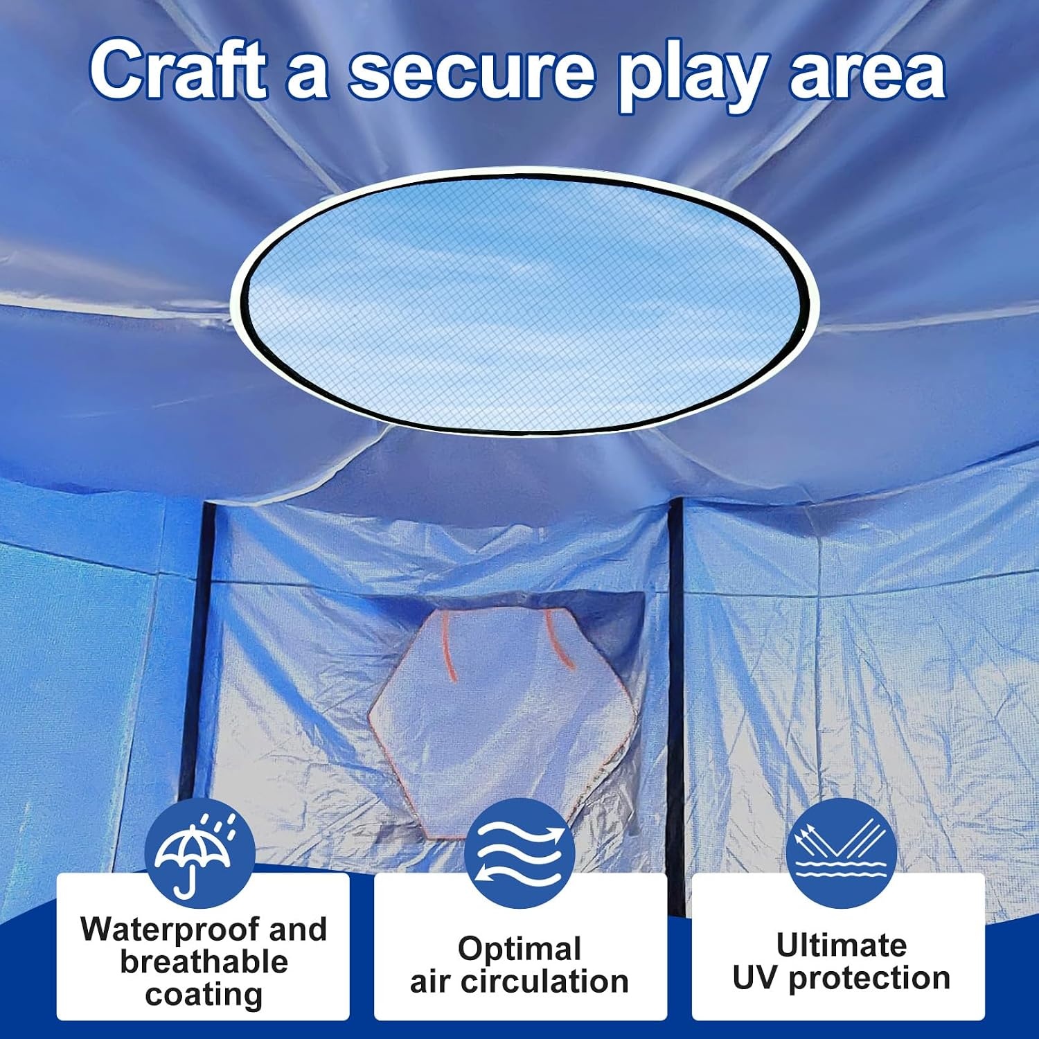 Trampoline Overkapping 427 cm Blauw - 54% Korting!