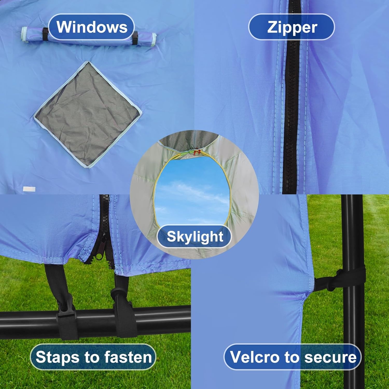 Trampoline Overkapping 427 cm Blauw - 54% Korting!