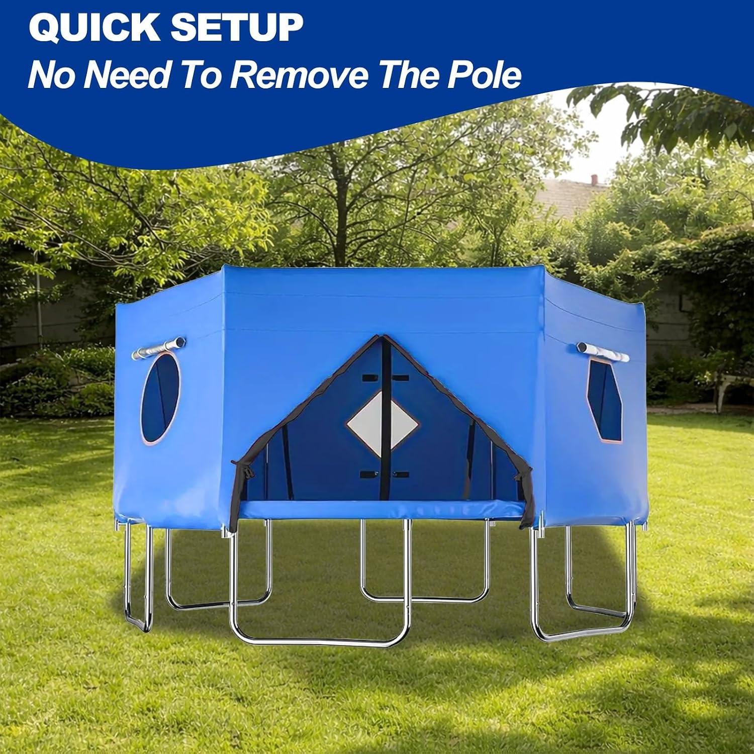 Trampoline Overkapping 427 cm Blauw - 54% Korting!