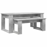 vidaXL Koffietafel Set 2 pcs Beton Grijs Bewerkt hout