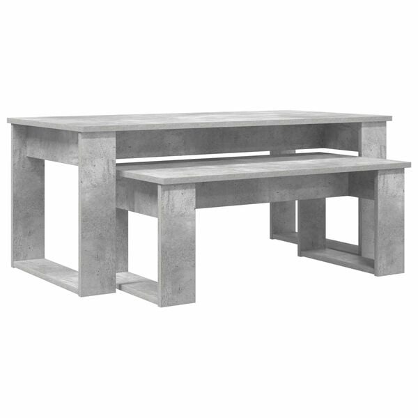 vidaXL Koffietafel Set 2 pcs Beton Grijs Bewerkt hout