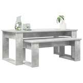 vidaXL Koffietafel Set 2 pcs Beton Grijs Bewerkt hout