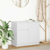 Wit Dressoir met Lade en Deuren - 71x35x65 cm - 53% Korting!