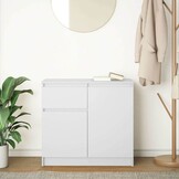 Wit Dressoir met Lade en Deuren - 71x35x65 cm - 53% Korting!
