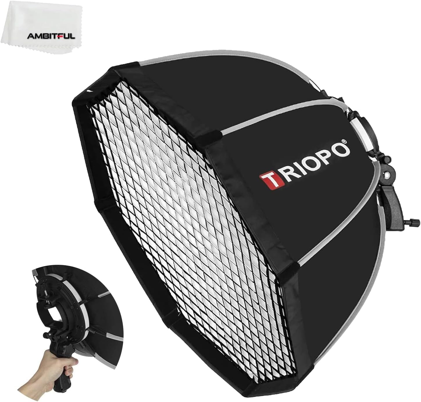 120cm Softbox Zilver met Grid | Snelle Opbouw & Flexibel Gebruik