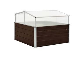 Tuinkas van Staal & PC-plaat - 100x100x85 cm - Bruin - 54% Korting