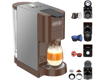 5-in-1 Koffiemachine: Nespresso, Dolce Gusto, Lavazza, ESE & Gemalen Koffie | 19 Bar