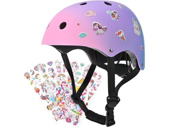 Kinderhelm Kleurverloop Roze-Paars-Groen | Maat S | Skateboard & Fiets | 33% Korting
