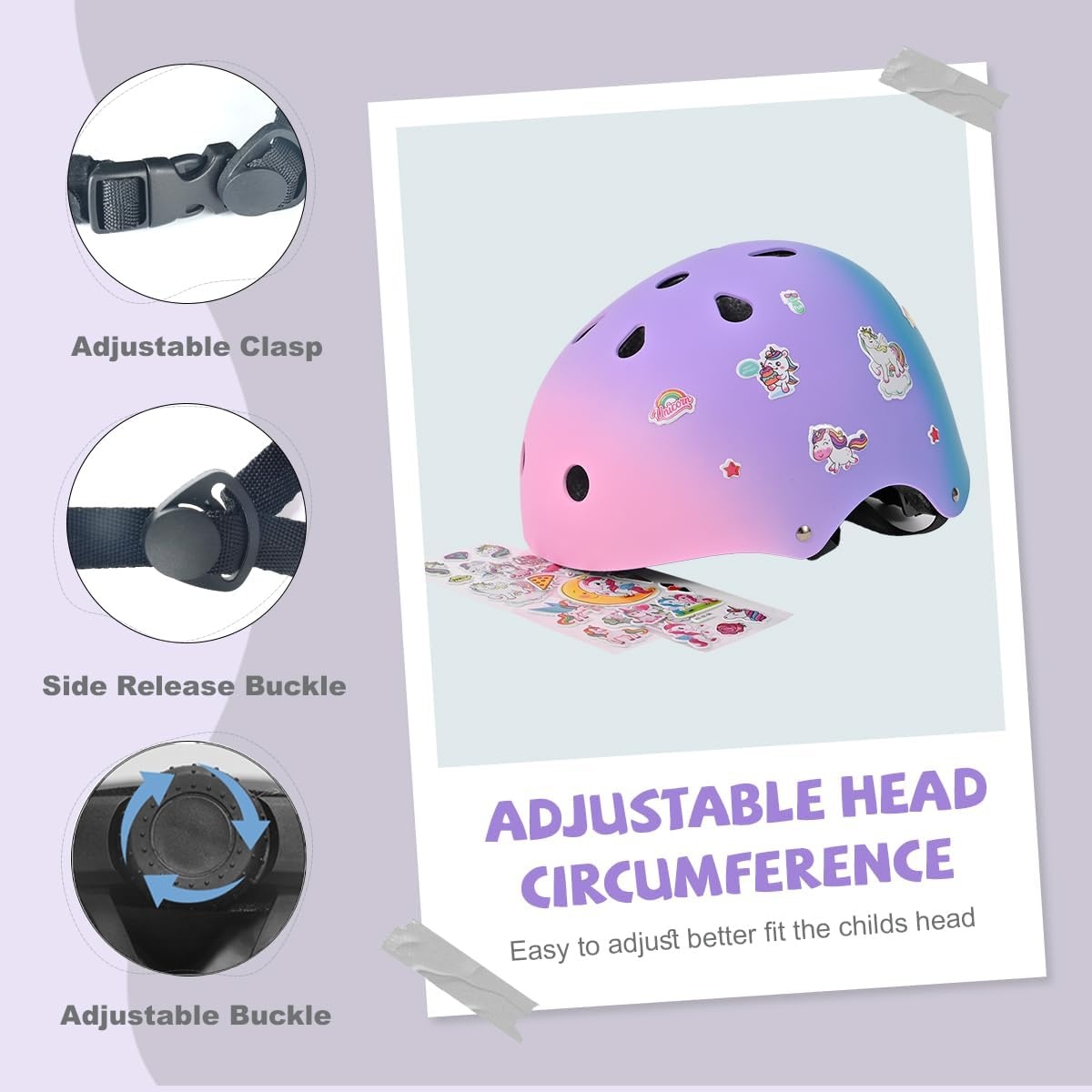 Kinderhelm Kleurverloop Roze-Paars-Groen | Maat S | Skateboard & Fiets | 33% Korting
