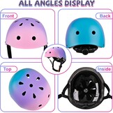 Kinderhelm Kleurverloop Roze-Paars-Groen | Maat S | Skateboard & Fiets | 33% Korting