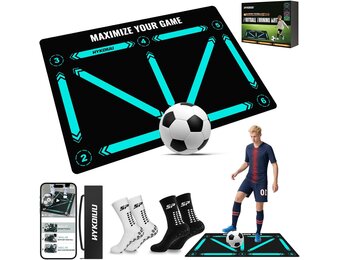 trainingsuitrusting met antislipsokken voetbal training mat