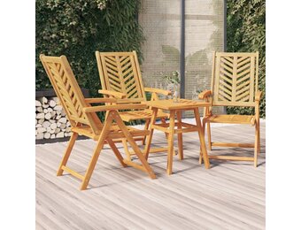 vidaXL Tuinstoelen 3x Verstelbaar Massief Acaciahout - 35% Korting