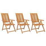 vidaXL Tuinstoelen 3x Verstelbaar Massief Acaciahout - 35% Korting