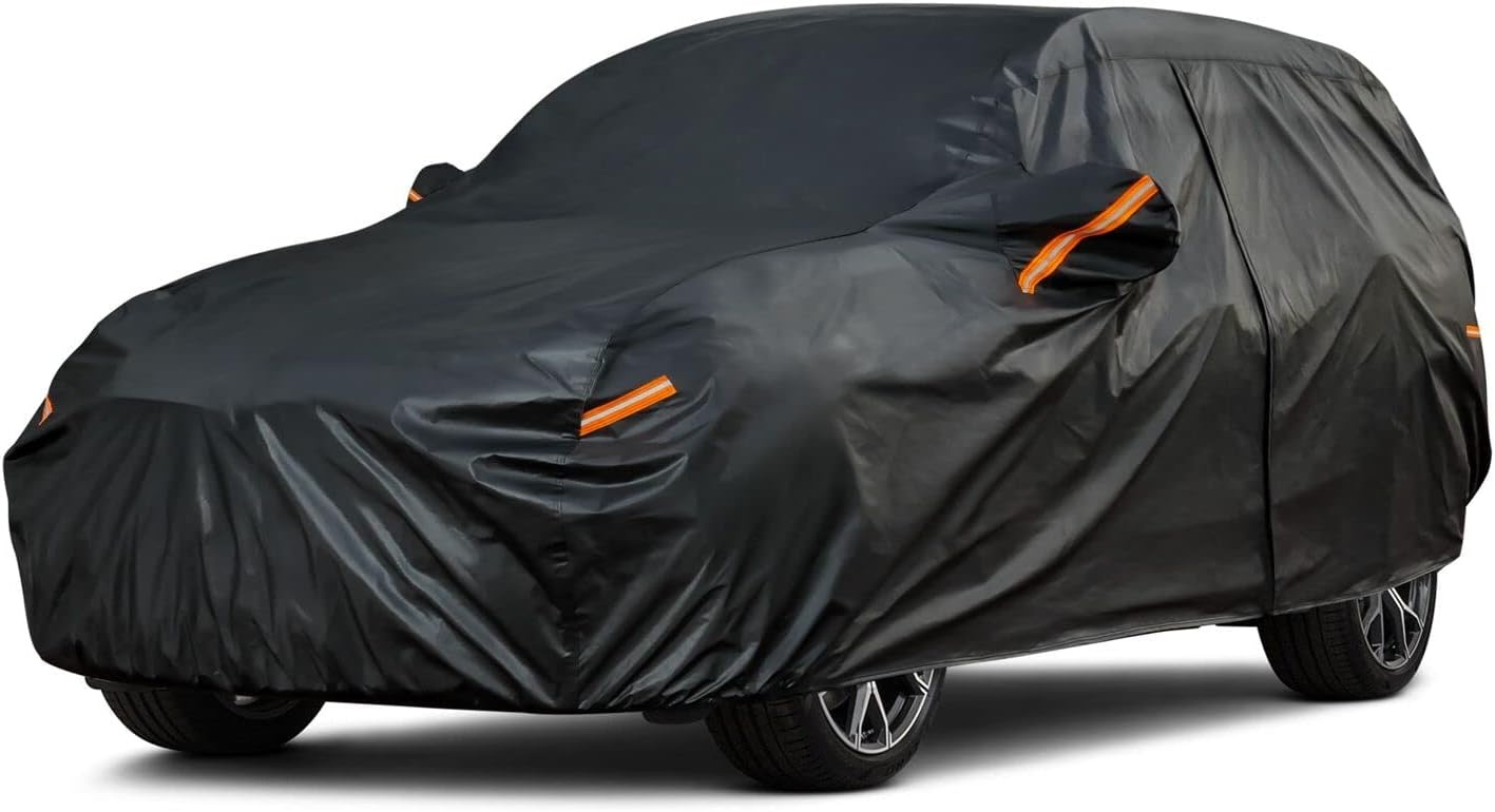 Kayme 7 Layer Car Cover Waterdicht Ademend, Full Garage Car Cover voor Zon Regen Bescherming, Cover voor SUV Compatibel met GLC, Audi Q5, BMW X3, Cover voor SUV (460 tot 485 cm) YL