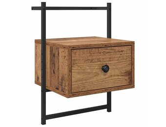 Nachtkastje met Lade Oud Hout 35x30x51cm - 33% Korting