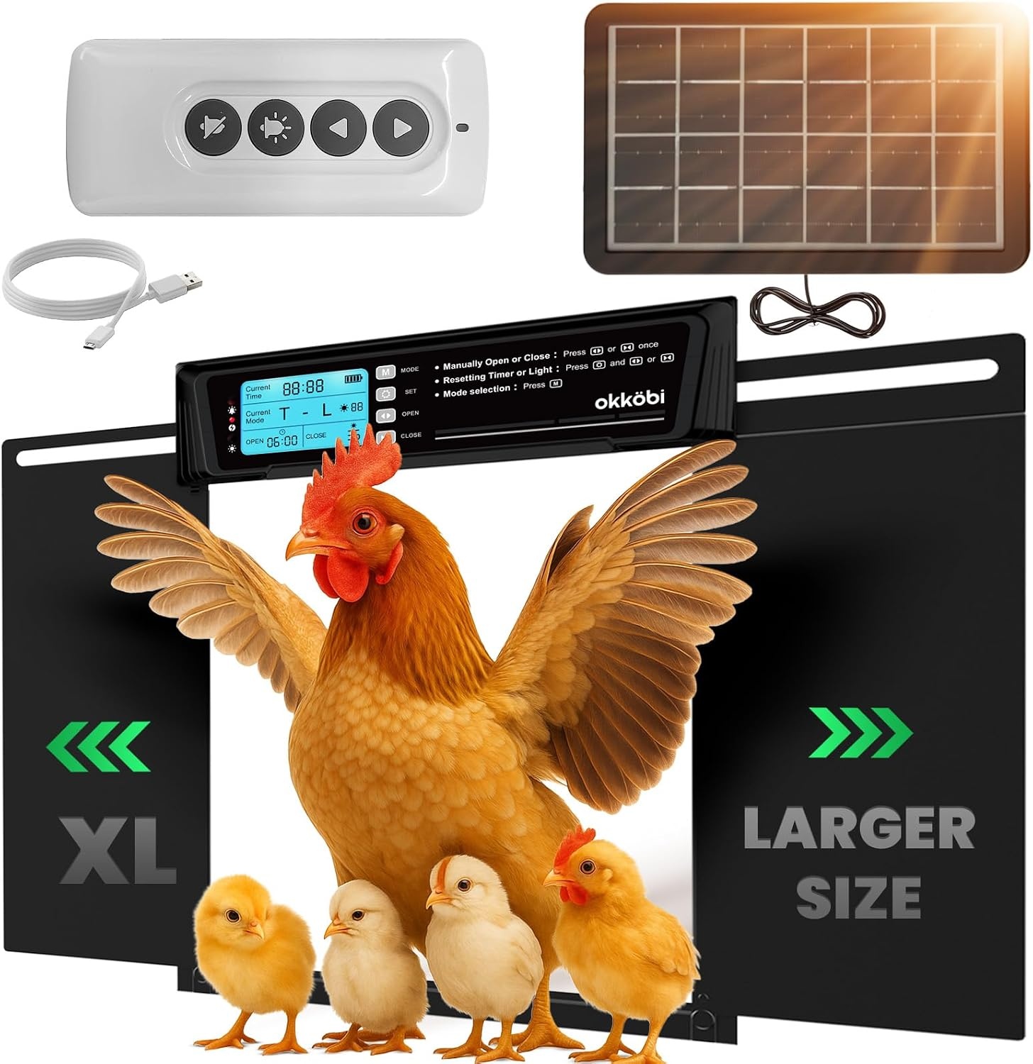 Automatisch Kippenhokdeurtje XL Zonne-energie - Zwart - 53% Korting
