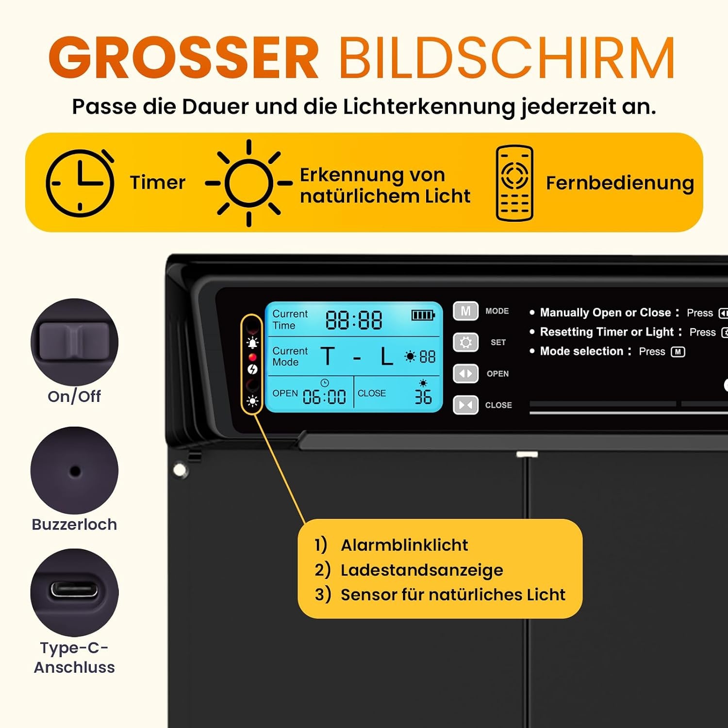 Automatisch Kippenhokdeurtje XL Zonne-energie - Zwart - 53% Korting