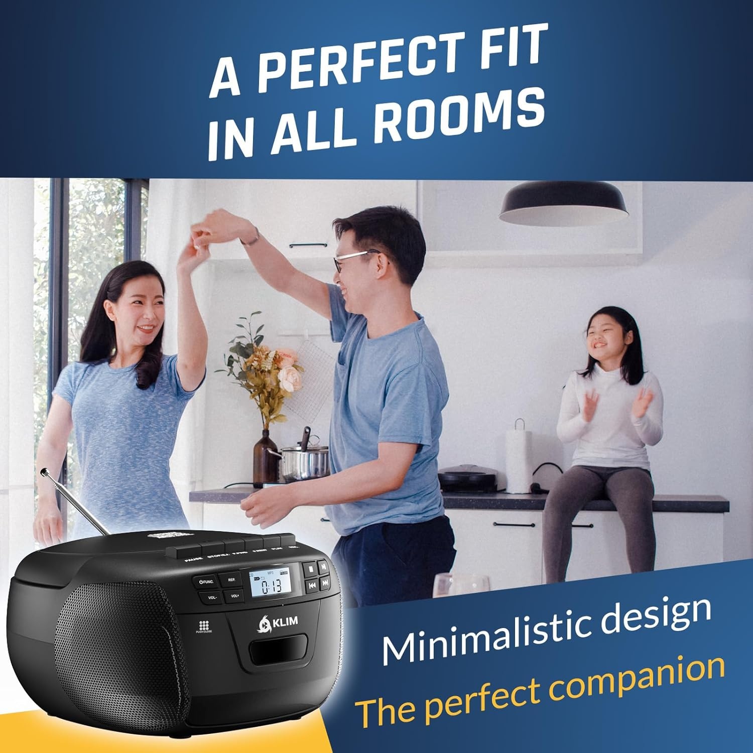KLIM CD/Cassette Speler met Bluetooth & Radio - 53% Korting