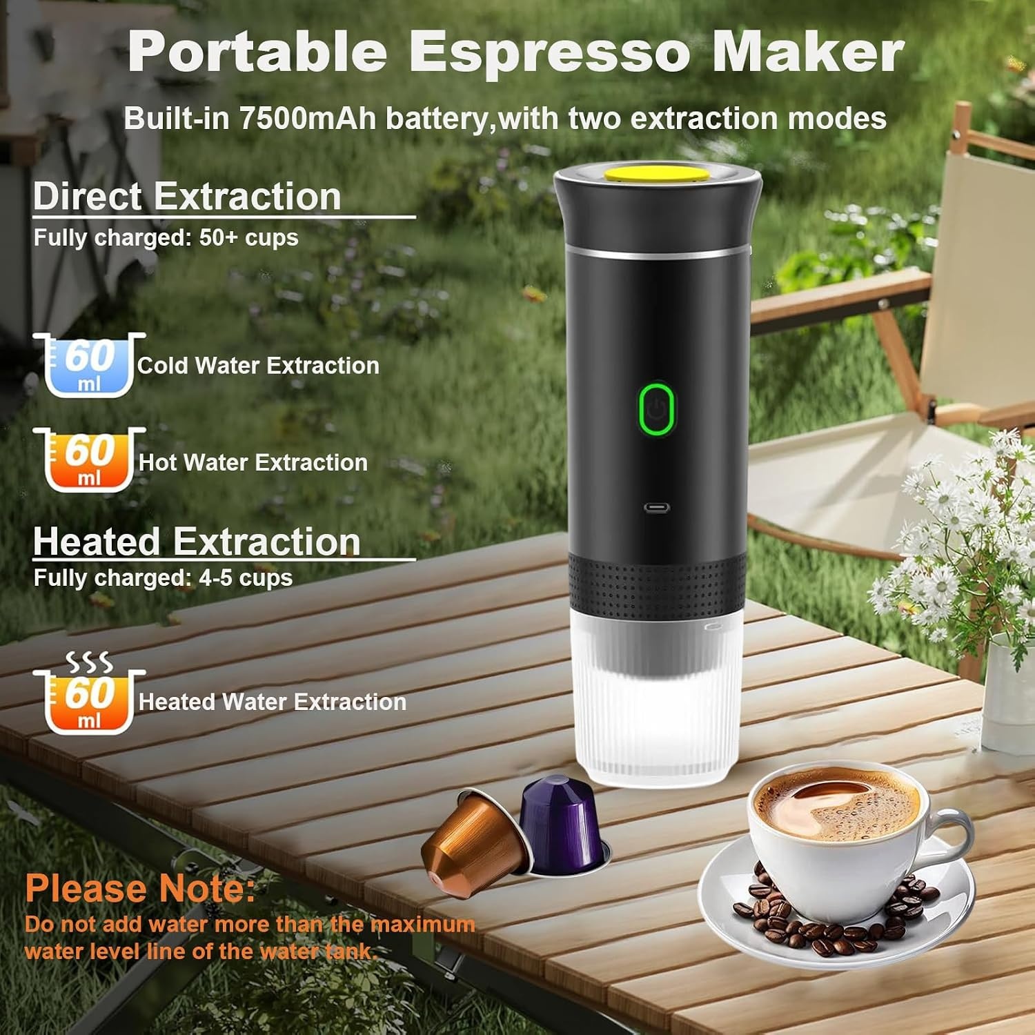Draagbare Espressomachine met 58% Korting - USB-Oplaadbaar