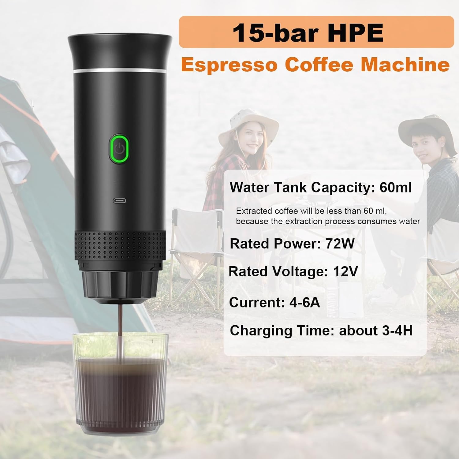 Draagbare Espressomachine met 58% Korting - USB-Oplaadbaar