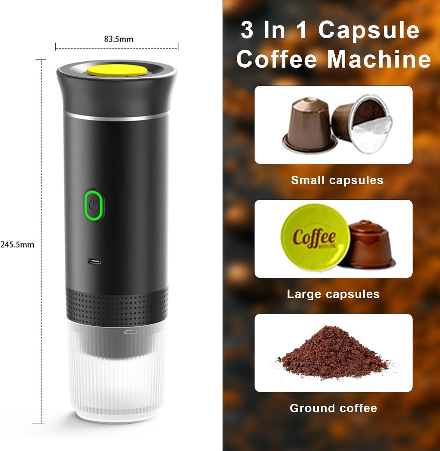 Draagbare Espressomachine met 58% Korting - USB-Oplaadbaar