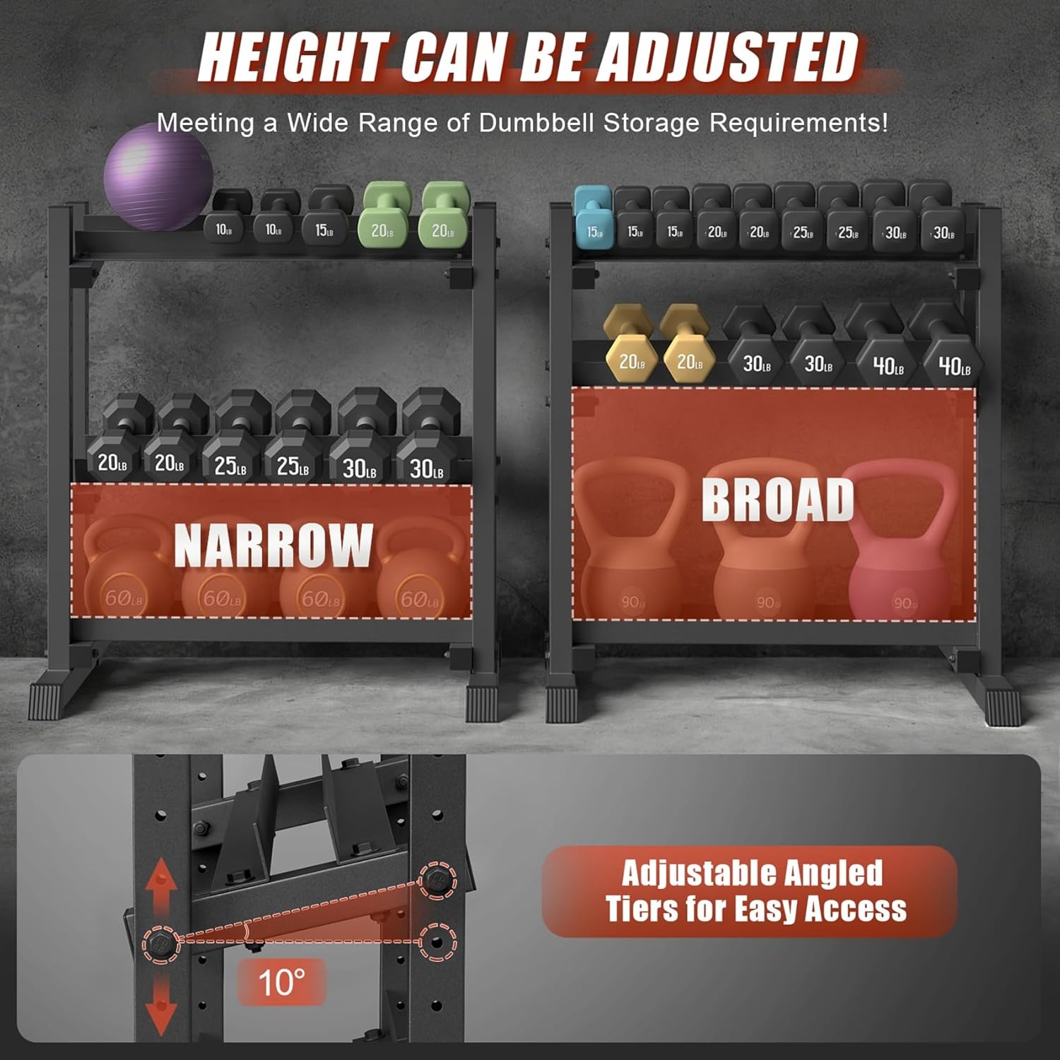 Verstelbaar Halterrek (3 Niveaus) - 499 kg Capaciteit - 61% Korting