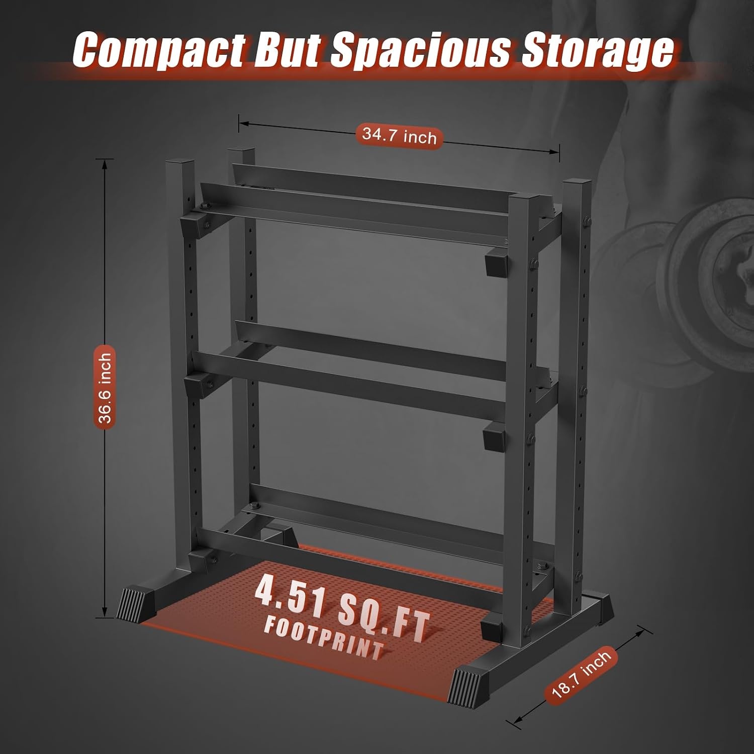 Verstelbaar Halterrek (3 Niveaus) - 499 kg Capaciteit - 61% Korting