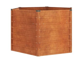 Verhoogde plantenbak 129x129x77 cm Cortenstaal - 34% Korting!