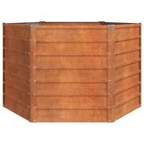 Verhoogde plantenbak 129x129x77 cm Cortenstaal - 34% Korting!