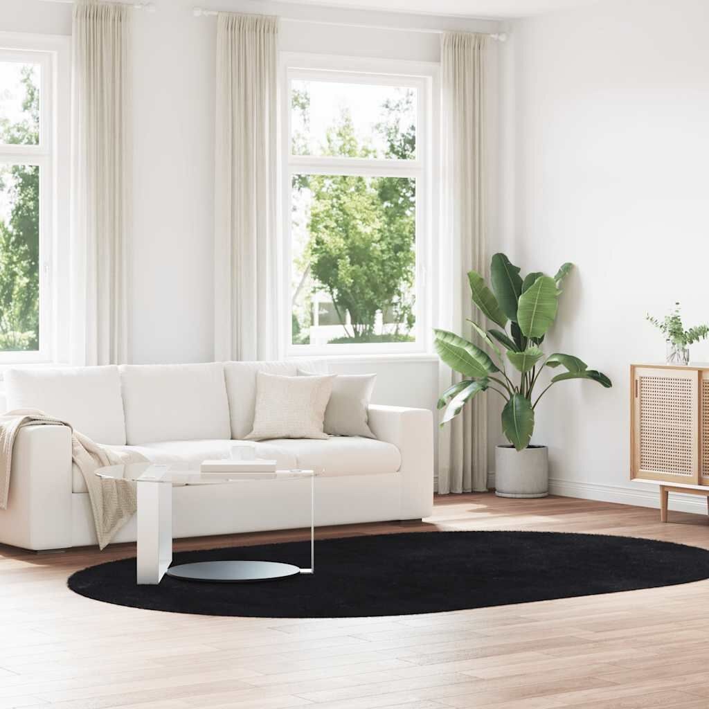 Hoogpolig vloerkleed NAVARRA 300x200 cm Zwart - 72% Korting