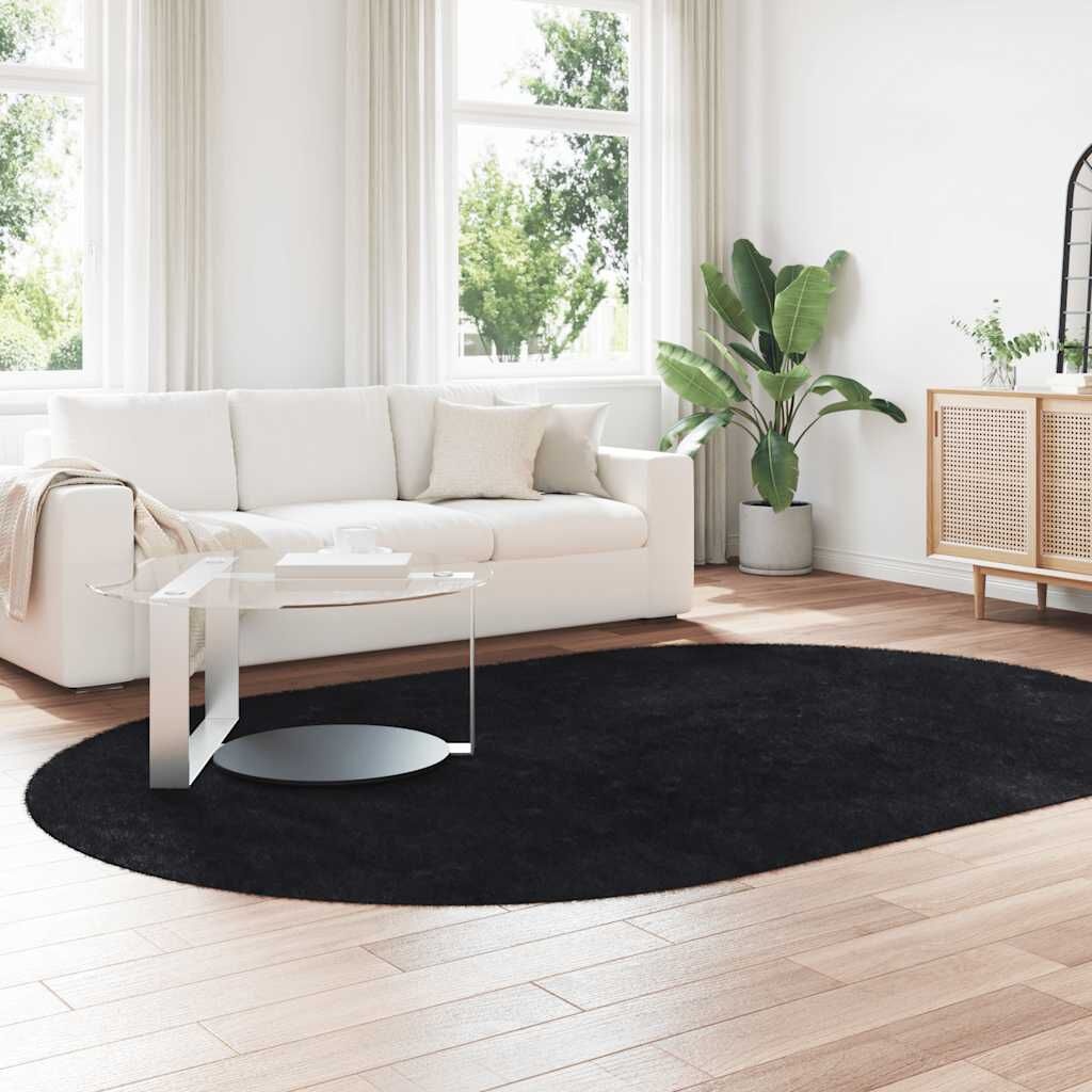 Hoogpolig vloerkleed NAVARRA 300x200 cm Zwart - 72% Korting
