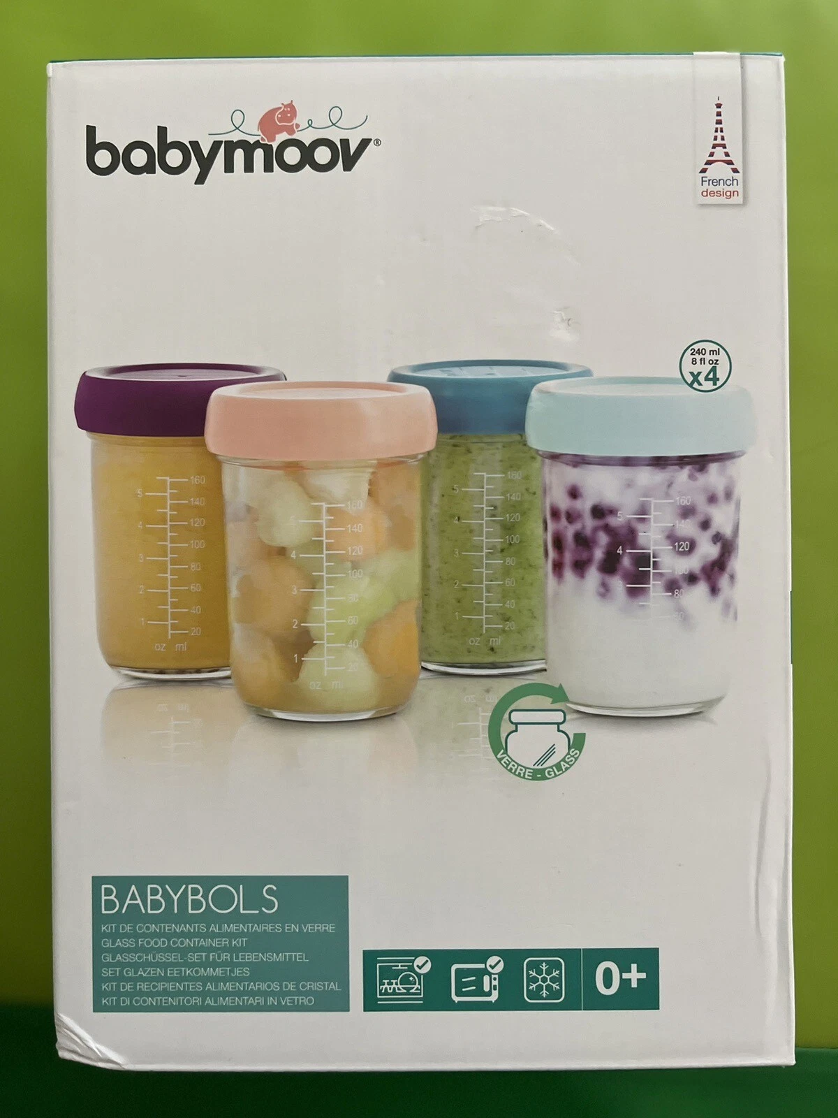 Bewaarbakjes babyvoeding glas 220ml (4 stuks) - 27% korting