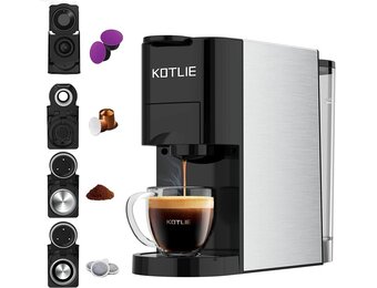 Koffiezetapparaat 4-in-1: Gemalen, ESE & Capsules - Zwart - 34% Korting